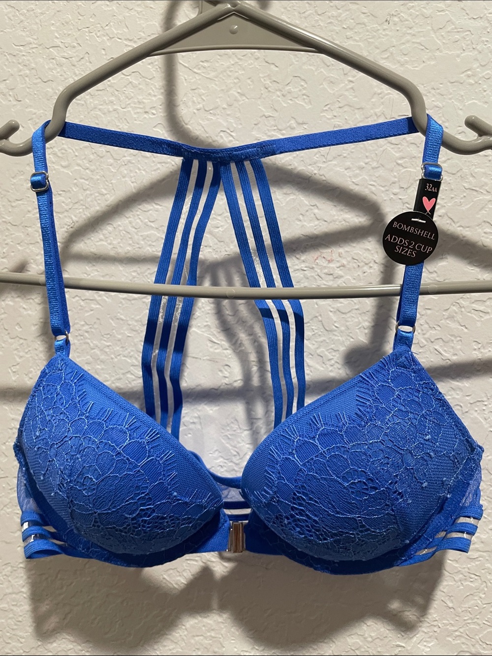 Victoria's Secret Royal Blue Lace Strappy Push-Up Bra